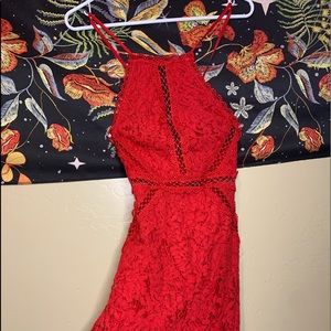 Small Tight Red Floral Dress